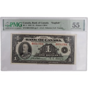 Banque du Canada 1935 Billet de 1 $ Anglais BC-1b