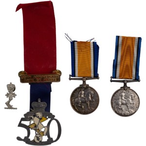 Great Britain WW1 British War Medals Queens Regiment and CASC