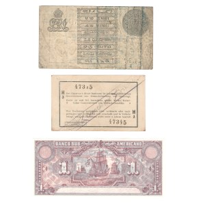 Mixed World German East Africa, British India, Ecuador 1916-20 Lot (3 Pieces) Banknotes