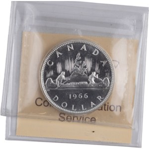 Canada 1966 Silver Dollar Proof Like Large Beads Heavy Cameo