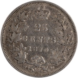 Canada 1870 Silver 25 Cent