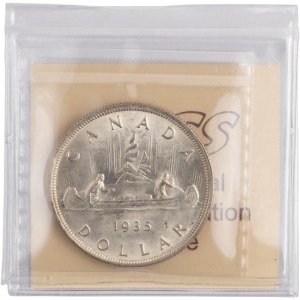Canada 1935 Silver Dollar Double Voyageur