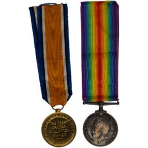 Canada WW1 Medal Pair to Pte Hill CSEF RARE Unit Canadian Siberian