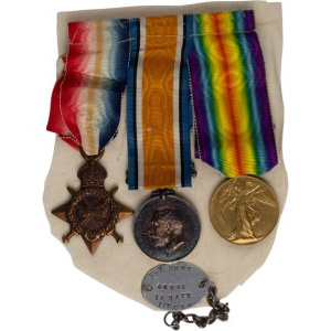 Canada WW1 Medal Trio - Sgt Burt 13 Batt 1st CAN KIA