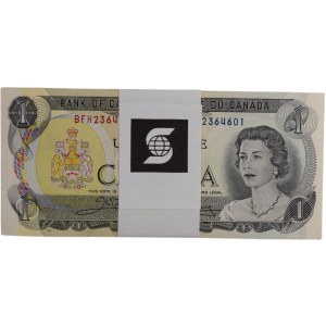 Bank of Canada 1973 $1 Banknotes Crow-Bouey BC-46b Bundle (100 Pieces)