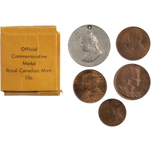 Canada Royal Visit and Coronation Medals (5 Pieces)