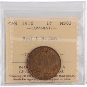 Canada 1910 1 Cent Red & Brown