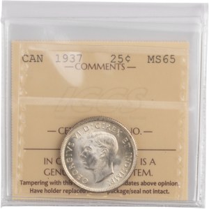 Kanada 1937 Silber 25 Cents