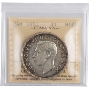 Canada 1951 Silver Dollar