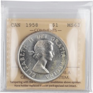 Canada 1958 Silver Dollar