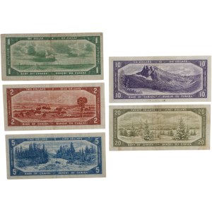 Bank of Canada 1954 Devils Hair Lot (5 Pieces)