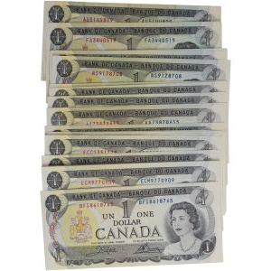 Banque du Canada 1973 billets de 1 $ (25 pièces)