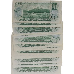 Banque du Canada 1973 billets de 1 $ (25 pièces)