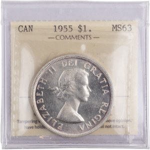 Canada 1955 Silver Dollar
