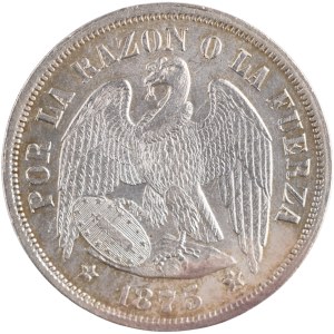 Chile 1875 So Silver 1 Peso