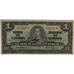 Bank of Canada 1937 $1 Banknote Osborne-Towers E/A BC-21a