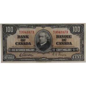 Bank of Canada 1937 $100 Banknote Gordon-Towers B/J BC-27b