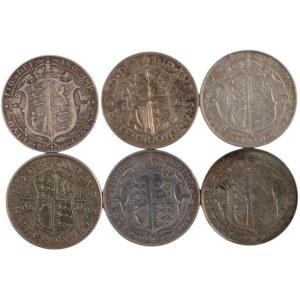World Mixed Lots 1909-45 Great Britain Silver Coins (6 Pieces)