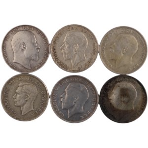 World Mixed Lots 1909-45 Great Britain Silver Coins (6 Pieces)
