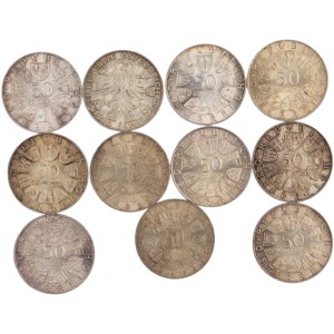 World Mixed Lots 1959-86 Austria Silver Coins (11 Pieces)