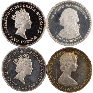 World Mixed Lots 1975-90 Lesotho, Great Britain... Silver Coins (4 Pieces)