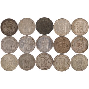 World Mixed Lots 1913-31 Niederlande Silbermünzen (15 Stück)