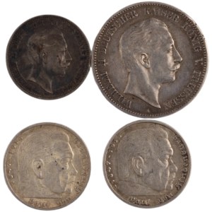 World Mixed Lots 1904-38 Germany Silver Coins (4 Pieces)