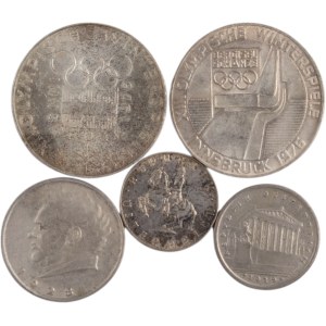 World Mixed Lots 1925-76 Austria Silver Coins (5 Pieces)