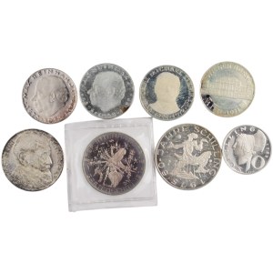 World Mixed Lots 1969-74 Austria Proof Silver Coins (8 Pieces)