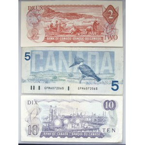Canada, set of banknotes, 2, 5 and 10 Dollars, (3 pieces)