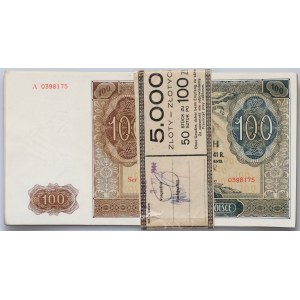 General Government, fragment of a parcel, 15 x 100 zloty 1.08.1941, series A