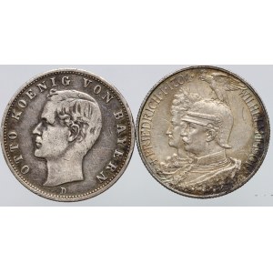 Germany, Empire, set of 2 marks coins from 1901, (2 pieces)