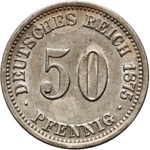 Germany, Empire, 50 pfennig 1875 C, Frankfurt am Main