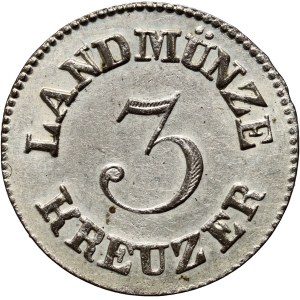 Germany, Saxe-Meiningen, Bernard II, 3 kreuzer 1829, Saalfeld
