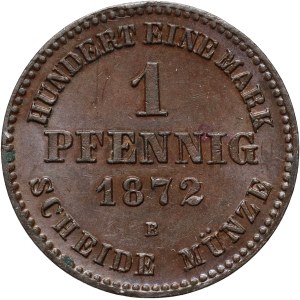 Germany, Mecklenburg-Strelitz, Frederick William, pfennig 1872, Dresden