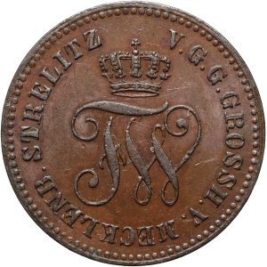 Germany, Mecklenburg-Strelitz, Frederick William, pfennig 1872, Dresden