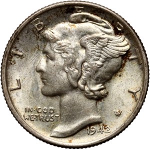 United States of America, 10 cents 1942, Philadelphia, Mercury Dime