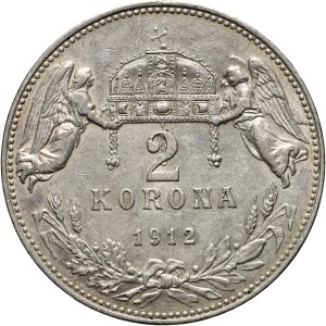 Hungary, Franz Joseph I, 2 Korona 1912 KB, Kremnica