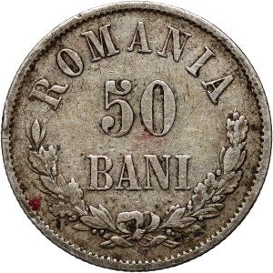 Romania, Carol I, 50 bani 1876, Brussels