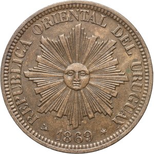 Uruguay, 4 centesimos 1869 H, Birmingham