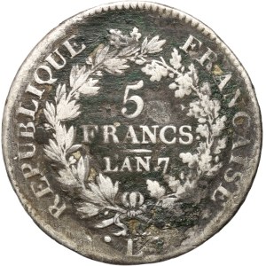 Francia, 5 franchi anno 7 (1798) L, Bayonne