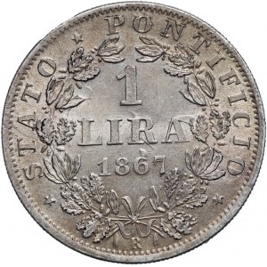 Vatican, Papal States, Pius IX, 1867 lira R, Rome