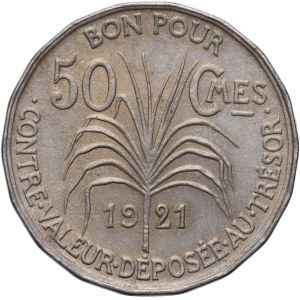 France, Guadeloupe, 50 Centimes 1921