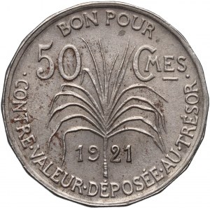 France, Guadeloupe, 50 Centimes 1921