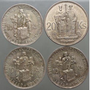 Slowakei, Satz Silbermünzen aus den Jahren 1941-1944, (4 Stück)