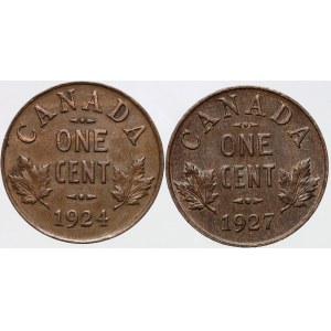 Canada, George V, 1 cent coin set from 1924-1927, (2 pieces)