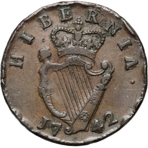 Ireland, George II, 1/2 penny 1742