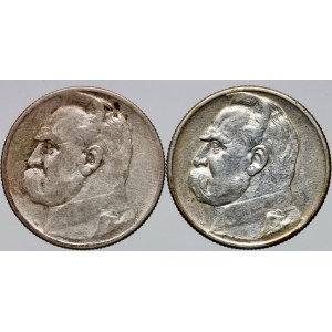 II RP, Münzsatz 2 Zloty 1934, Warschau, Józef Piłsudski, (2 Stück)