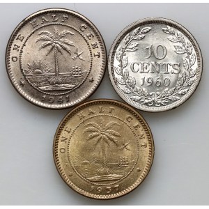 Liberia, set of coins from 1937-1960, (3 pieces)