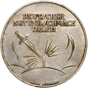 Germany, Weimar Republic, satirical medal from 1921, Extraordinary and shameful German thaler
